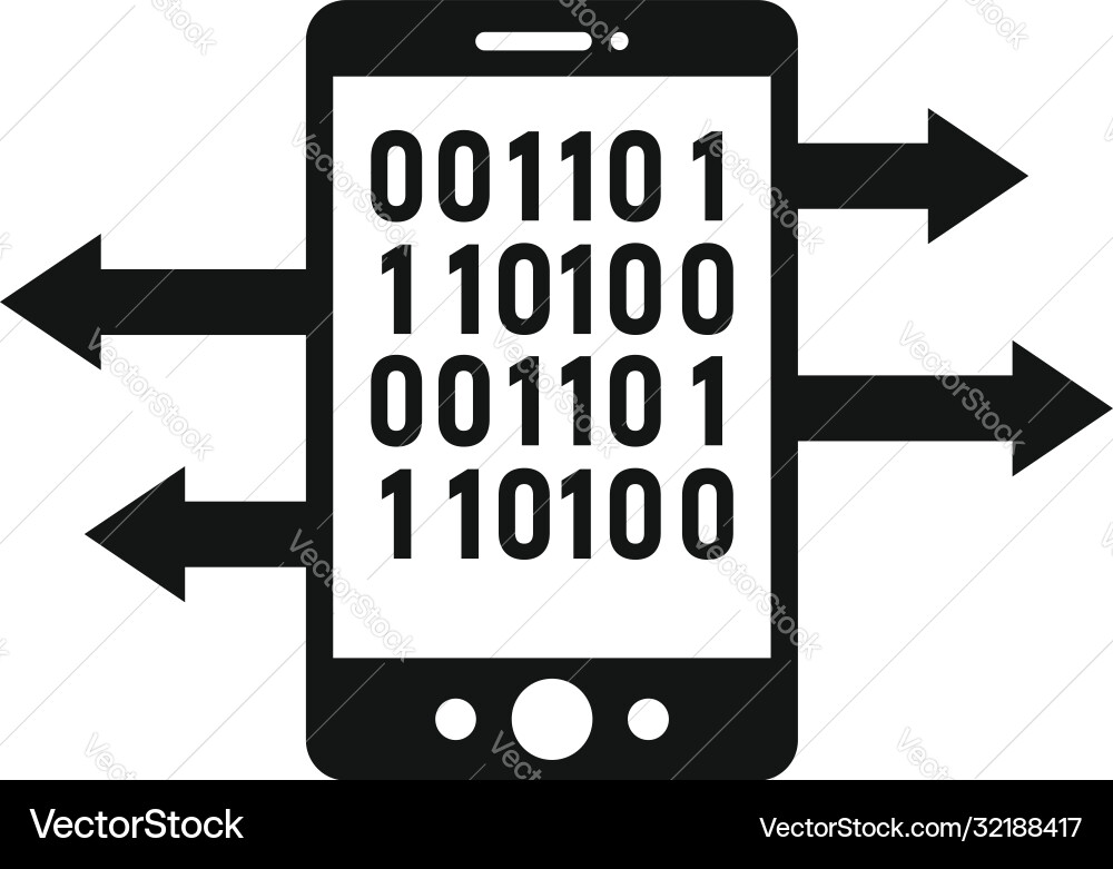 Smartphone machine learning icon simple style vector image