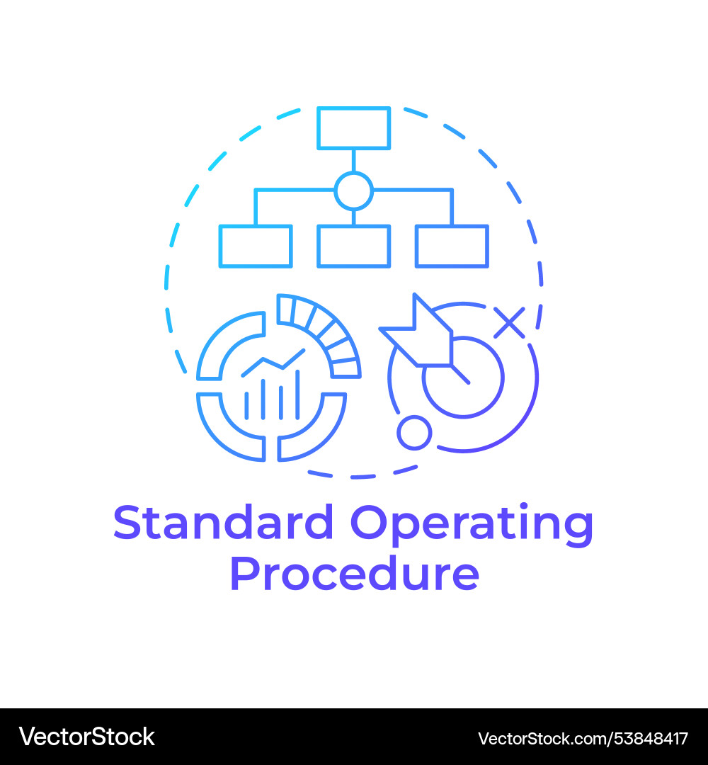 Standard operating procedure blue gradient Standard operating procedure blue gradient vector image