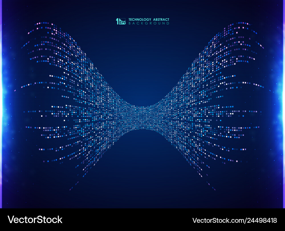 Abstract technology square pattern blue design Vector Image