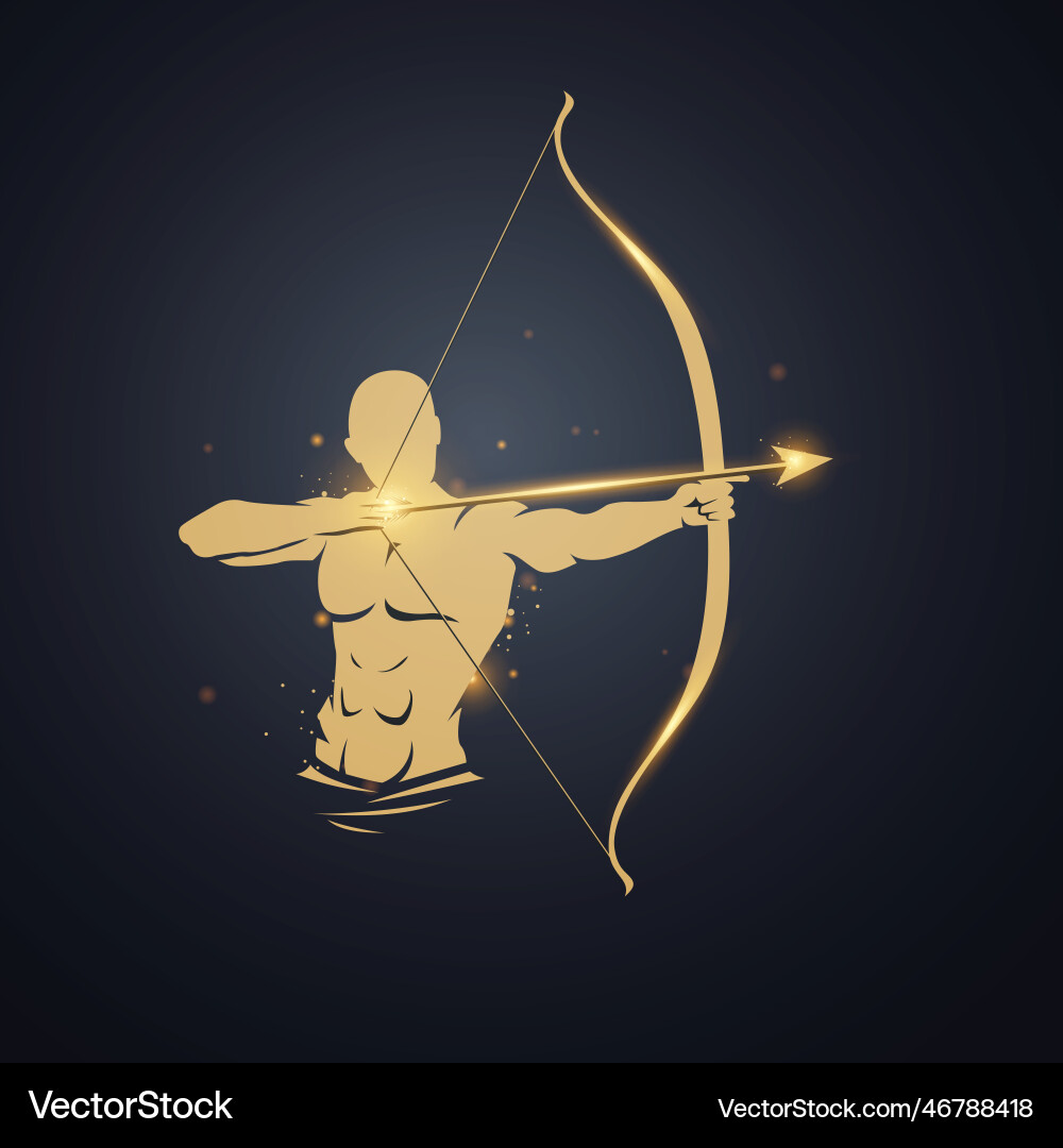 Archer man silhouette for astrology sign Archer man silhouette for astrology sign vector image