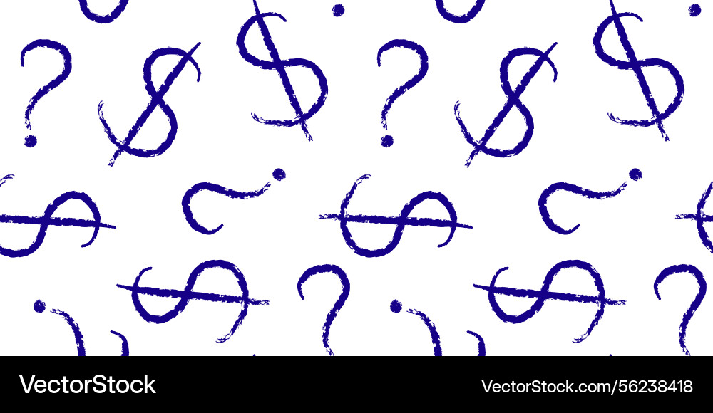 Dollar question mark pattern seamless design Dollar question mark pattern seamless design vector image