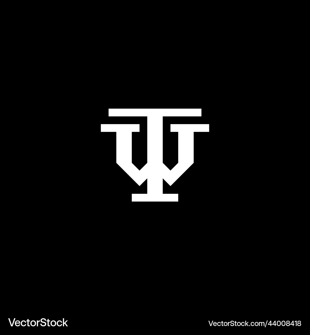 Initial based clean and minimal letter tw wt Vector Image