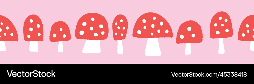 Mushroom background pattern border Mushroom background pattern border vector image
