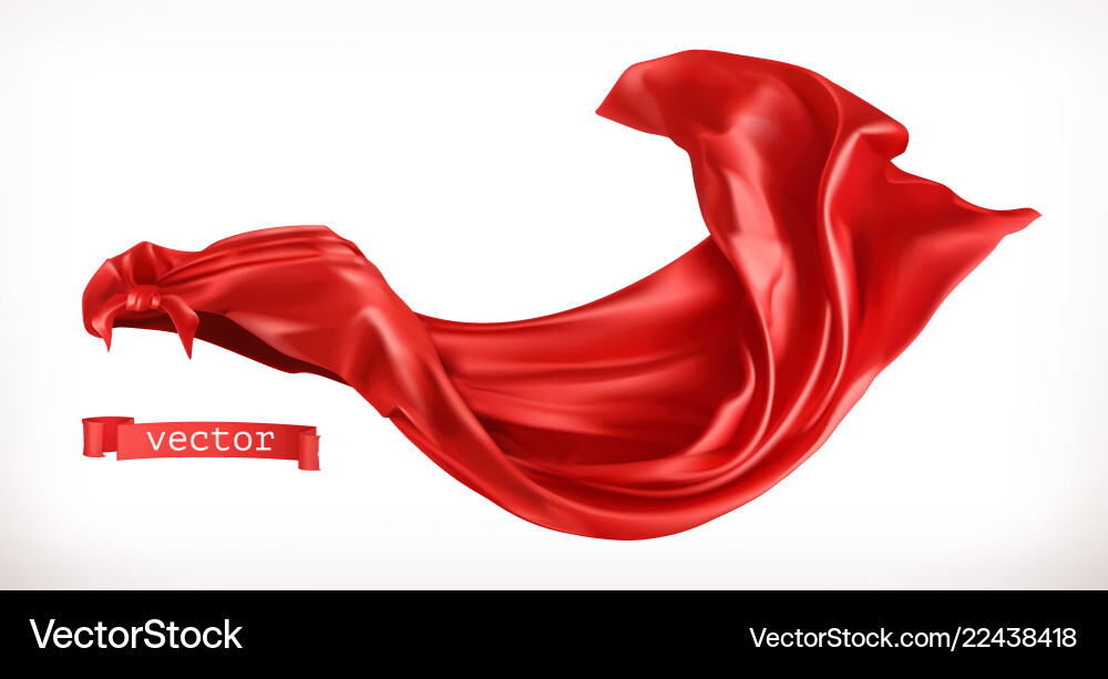 Red cloak 3d realistic vector image