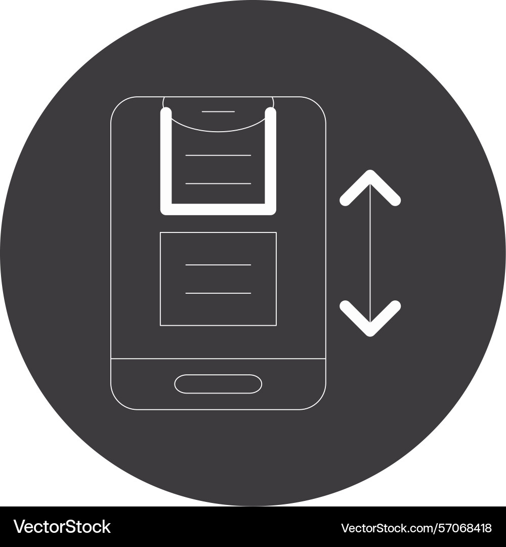 Scroll line circle style icon design Vector Image