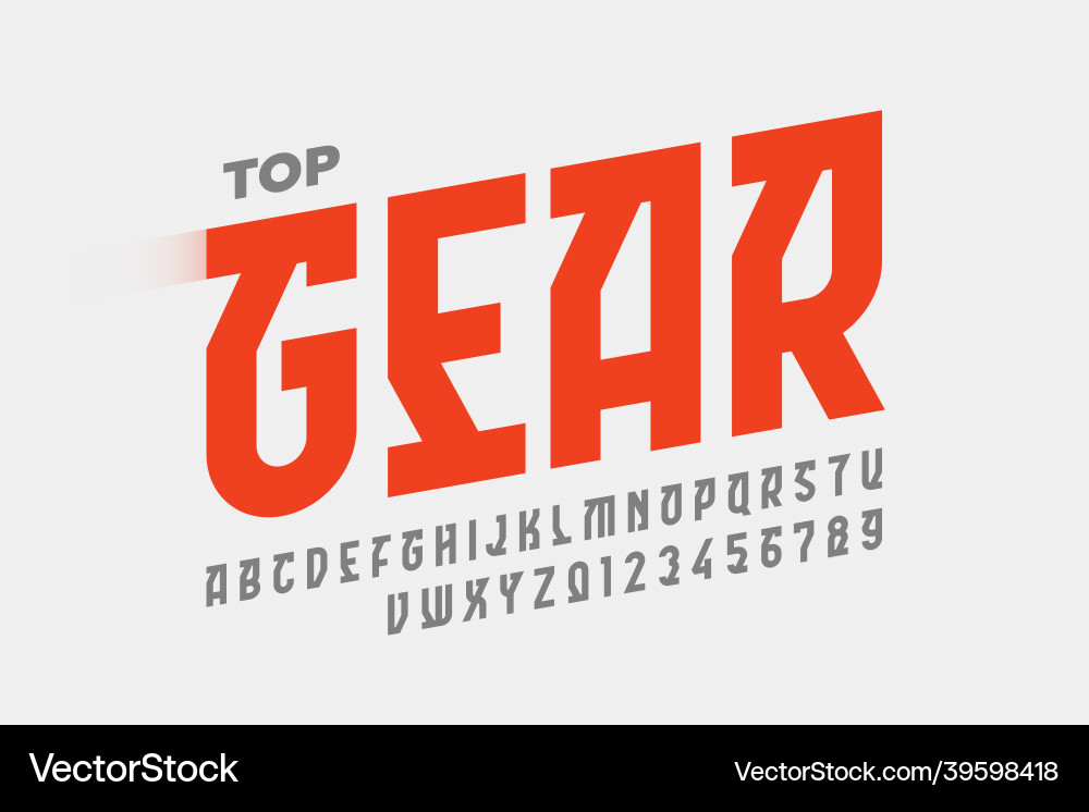 Speed style font design alphabet letters Speed style font design alphabet letters vector image