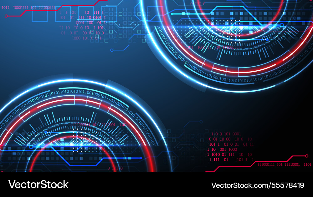 Abstraction on the theme of tech circles Abstraction on the theme of tech circles Vector Image