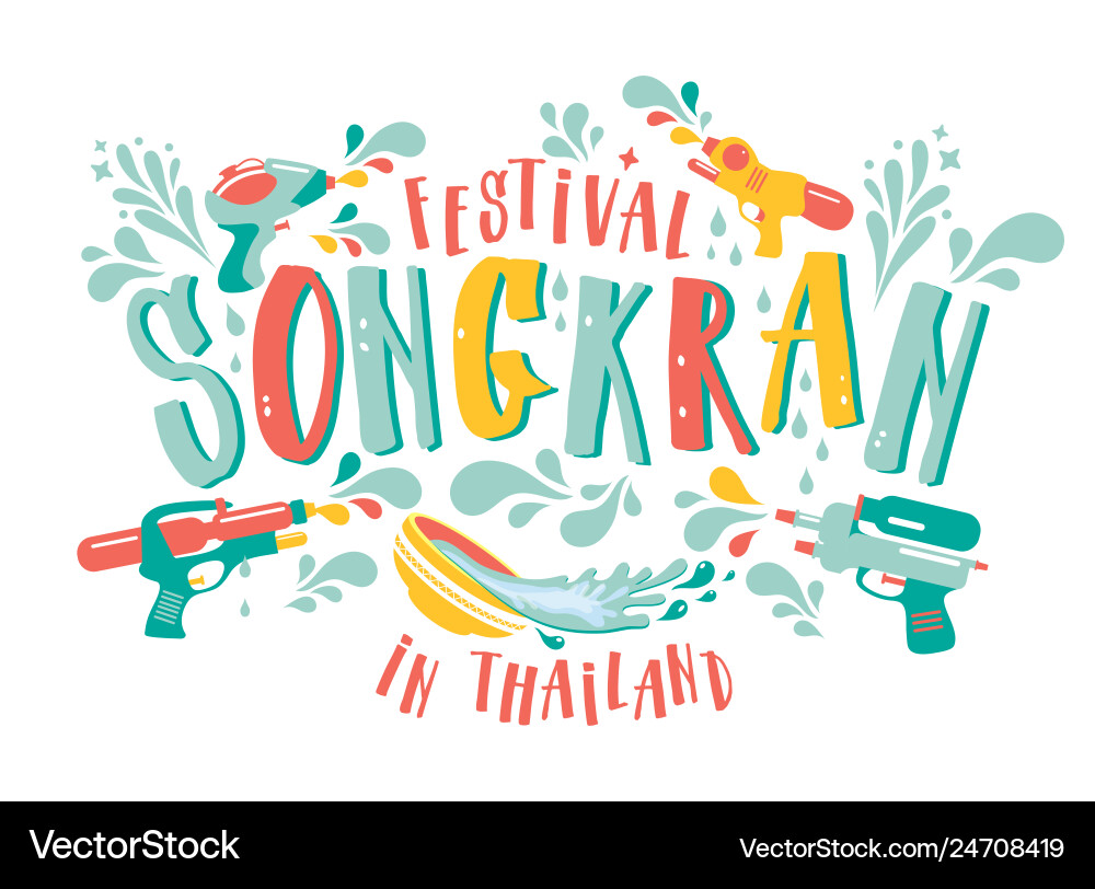 Amazing thailand songkran festival design on white Amazing thailand songkran festival design on white vector image