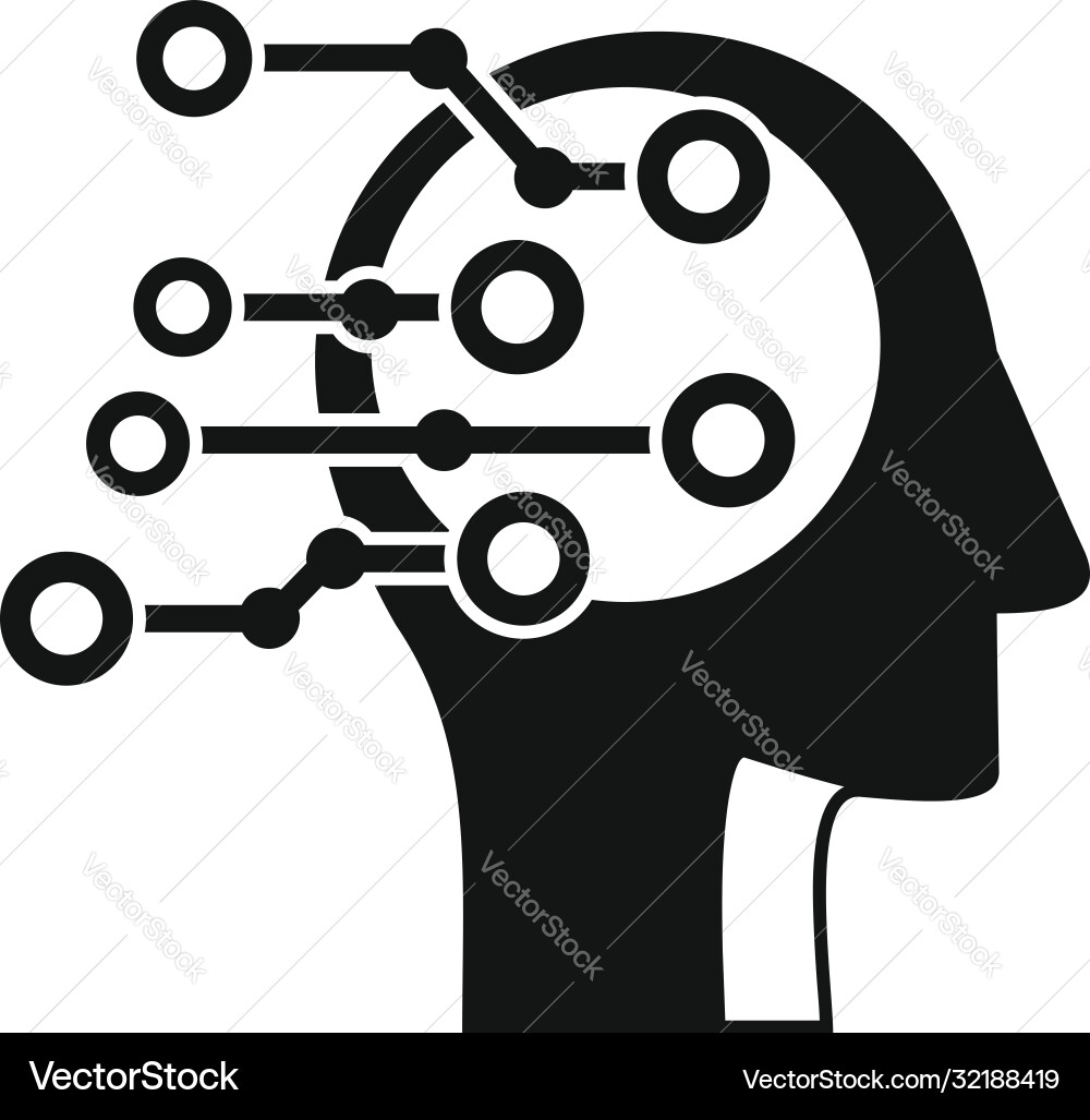 Artificial intelligent icon simple style Artificial intelligent icon simple style vector image