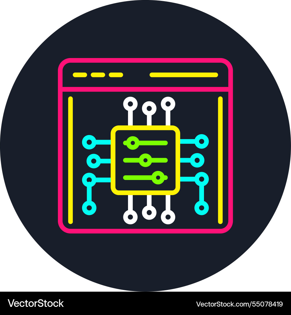 Control line multi color icon Vector Image