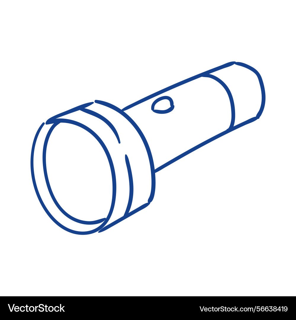 Drawing of a flashlight showing its simple Drawing of a flashlight showing its simple vector image