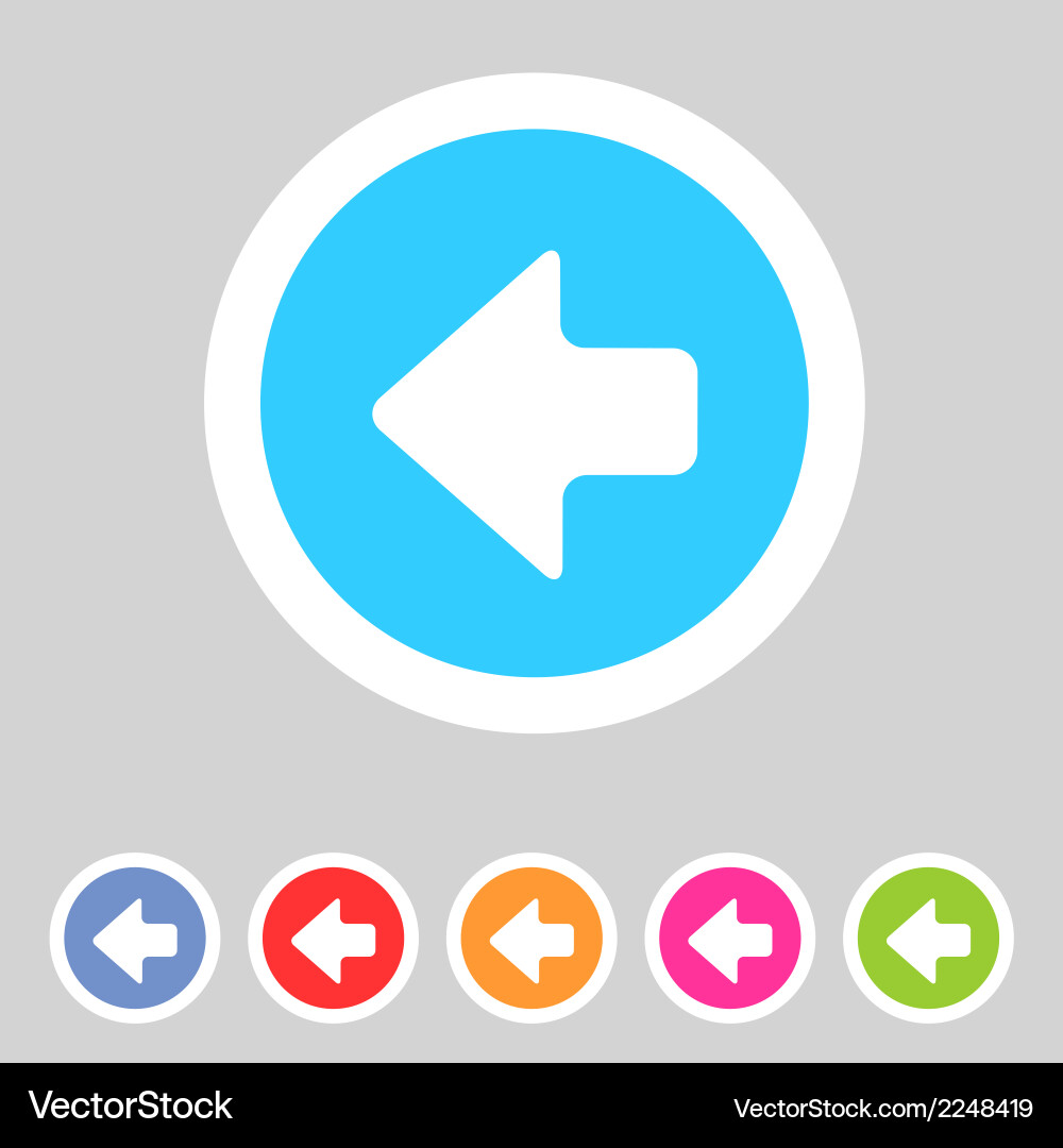 Flat game graphics icon arrow left vector image