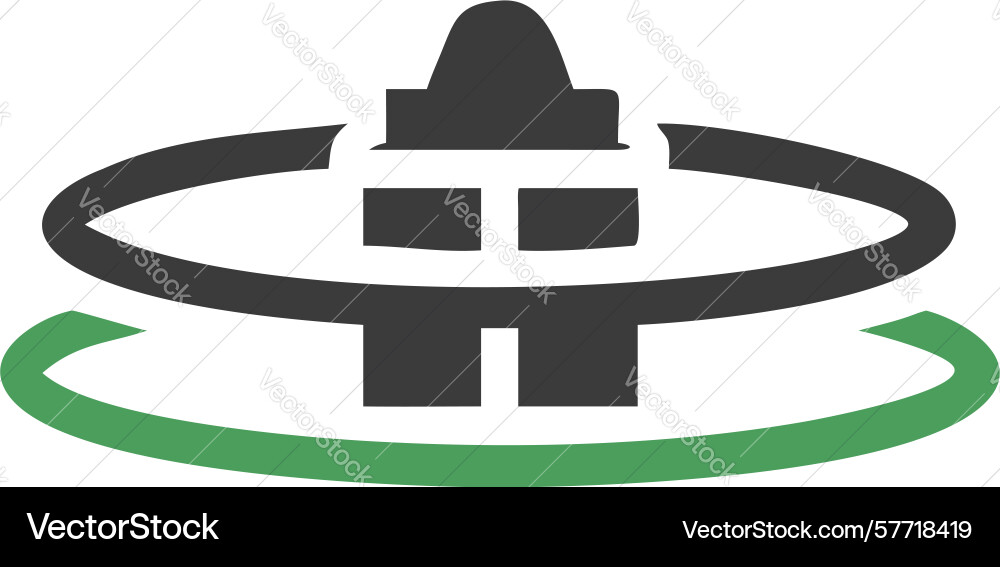 Minimalist abstract communication network icon in vector image