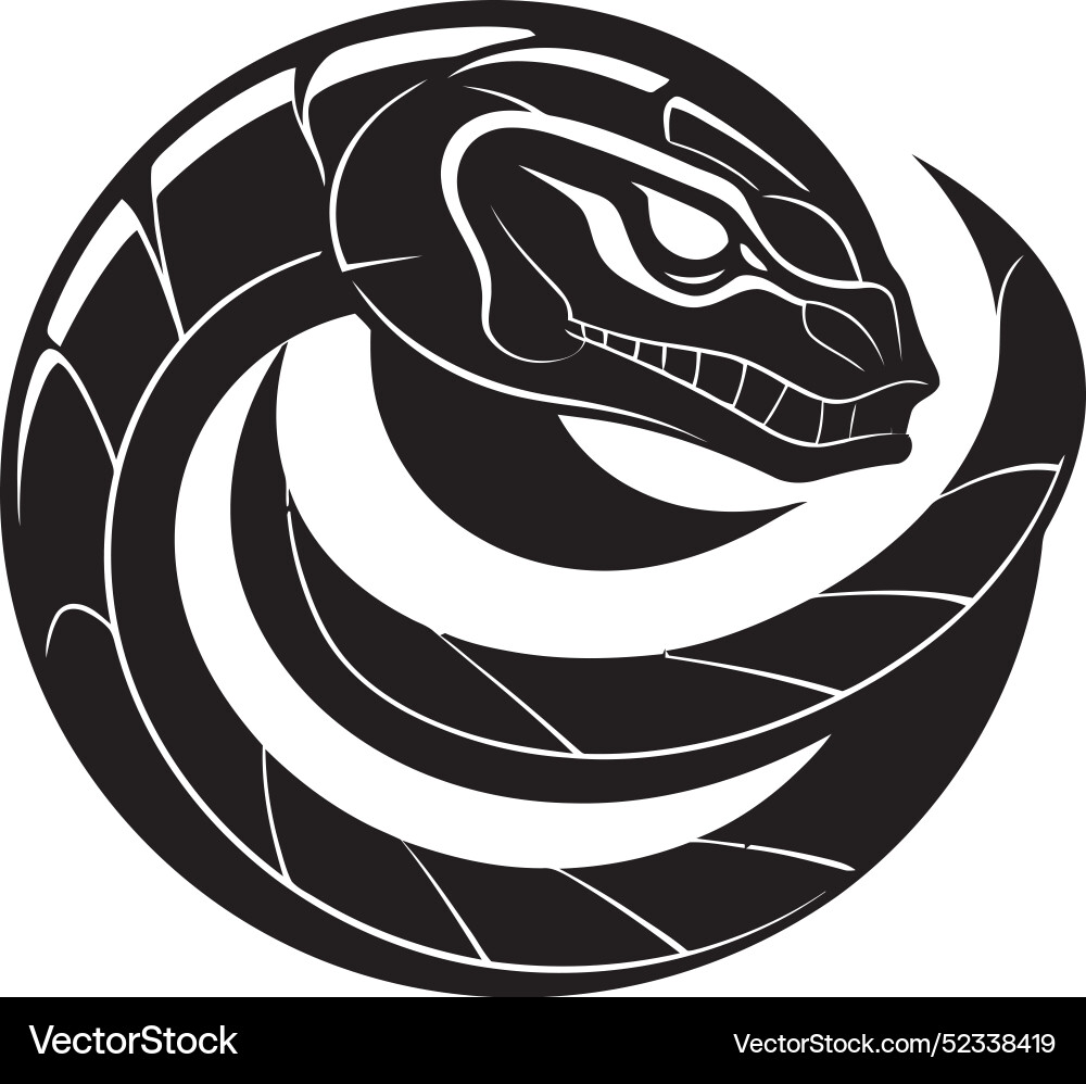Sinuous shadows black styleshadowed python serpent Sinuous shadows black styleshadowed python serpent Vector Image