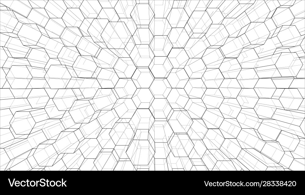 Abstract background hexagons outline Abstract background hexagons outline Vector Image