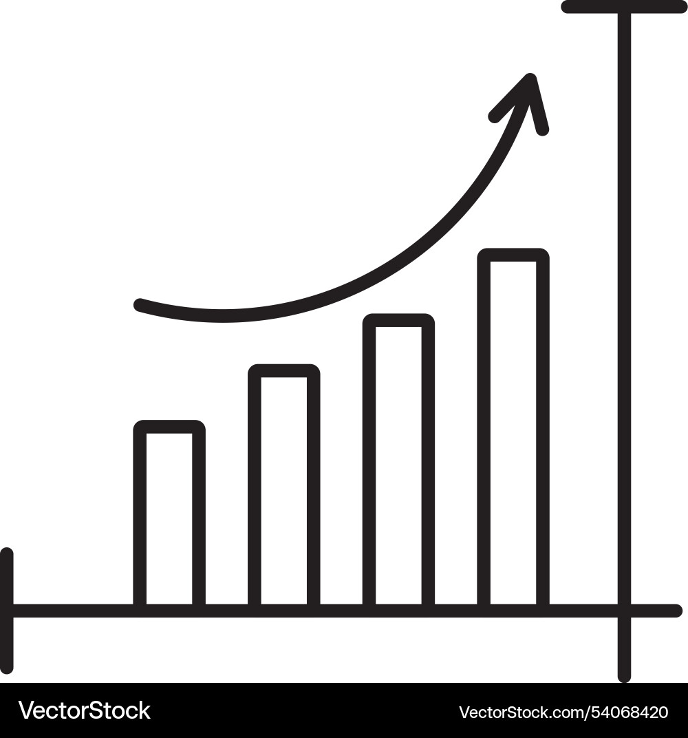 Bar chart line icon design Vector Image
