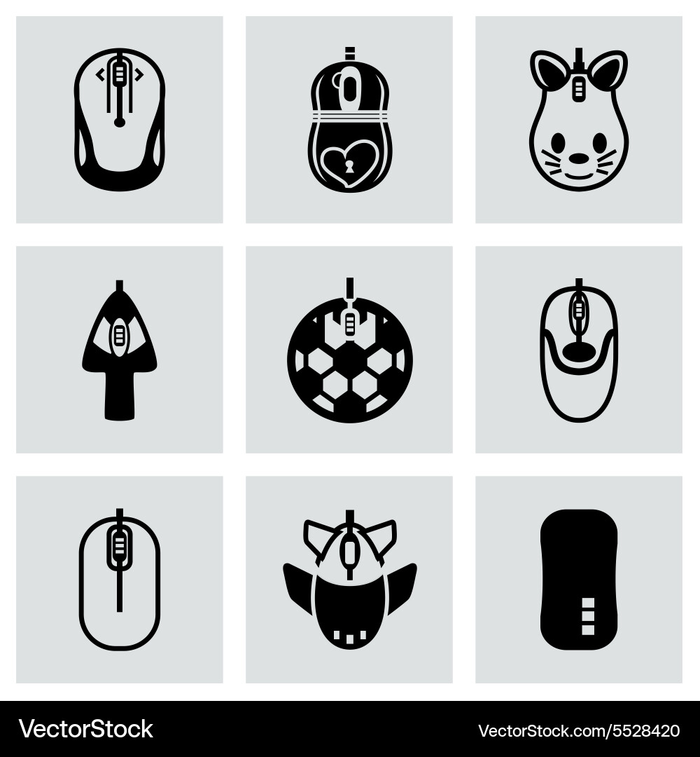 Computer mouse icon set vector image