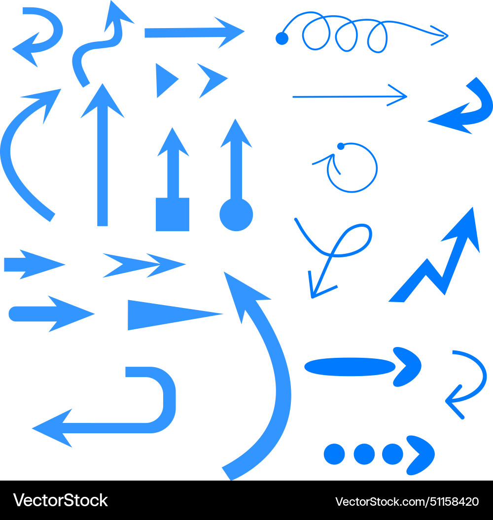 Different arrows for web design arrow flat style Different arrows for web design arrow flat style Vector Image