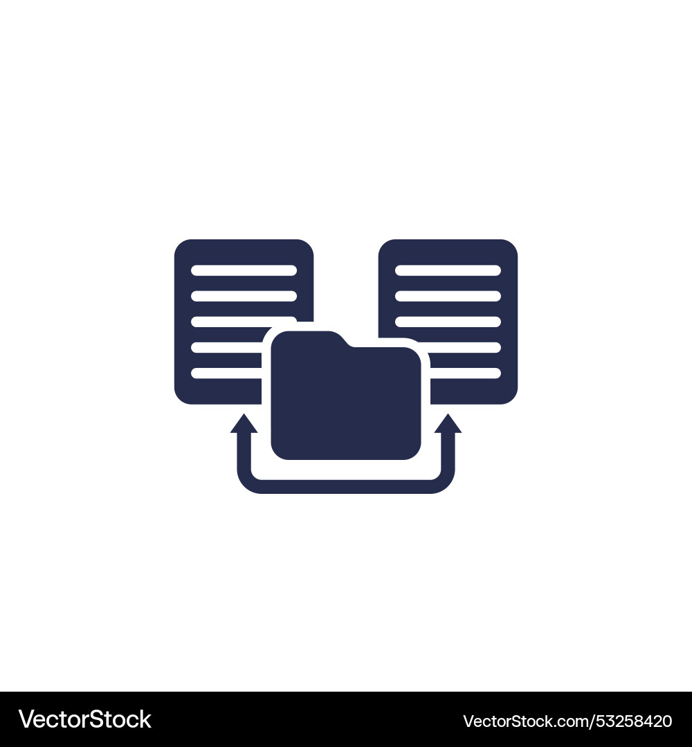 Documents and a file folder icon Vector Image