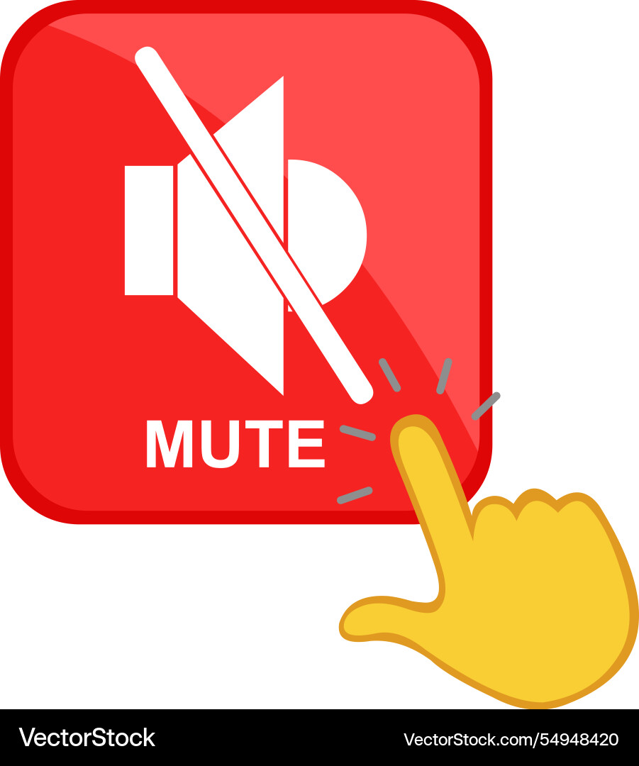 Hand push mute button Vector Image