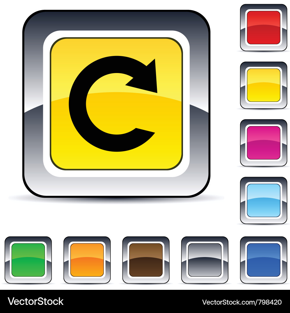 Reload square button vector image