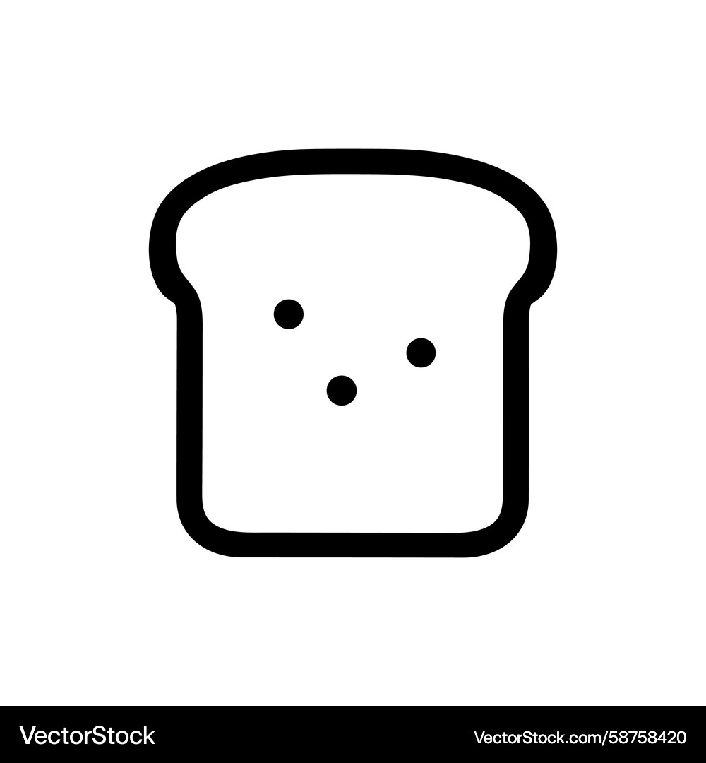 Simple Bread Slice with Seeds Vector Image