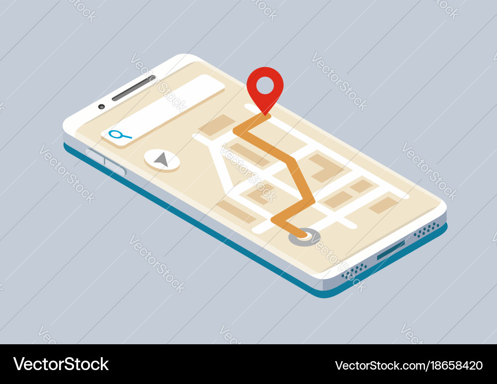 Smartphone Navigation Map vector image