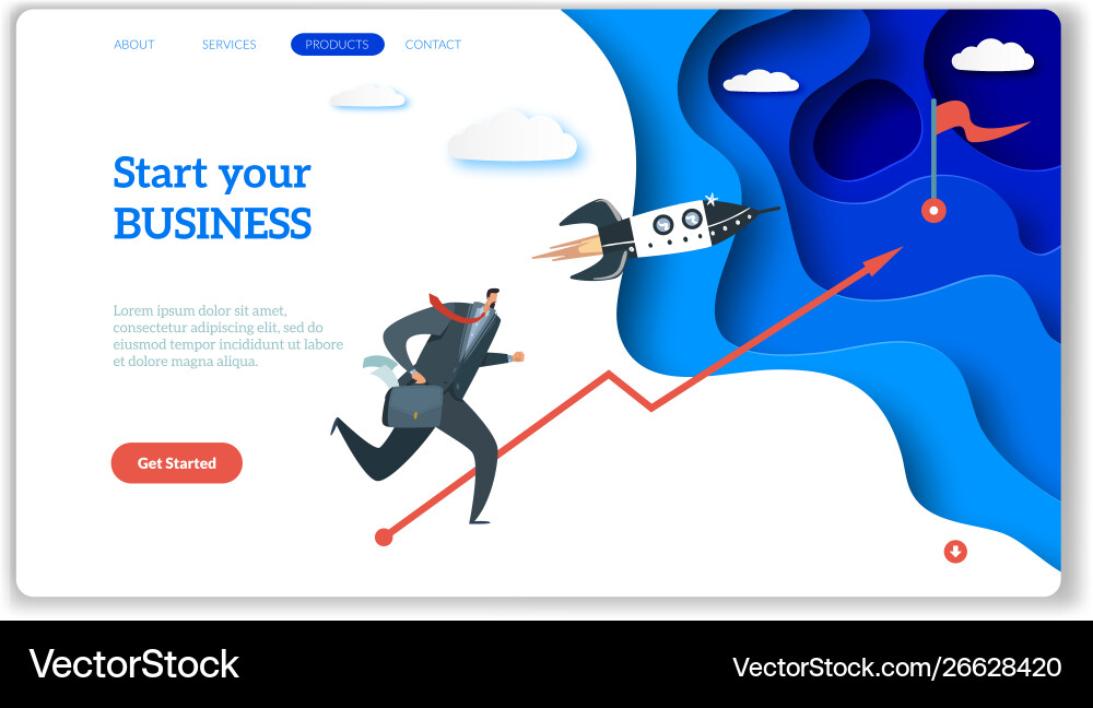 Startup Web Page - Rocket Theme vector image