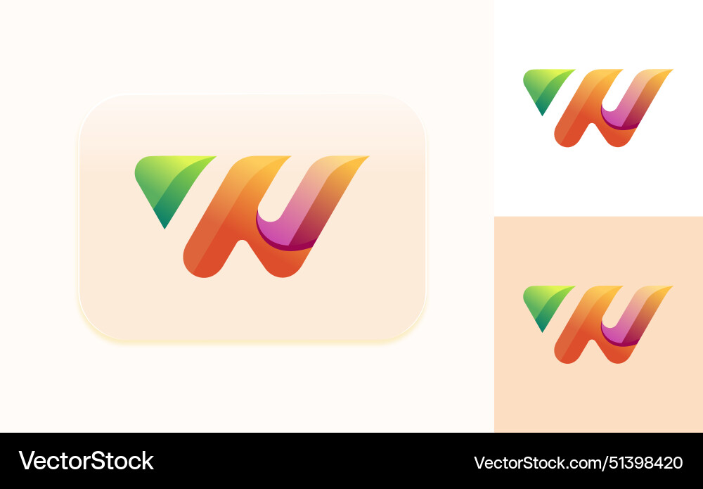 W letter logo design gradient color template – Royalty-Free Vector ...