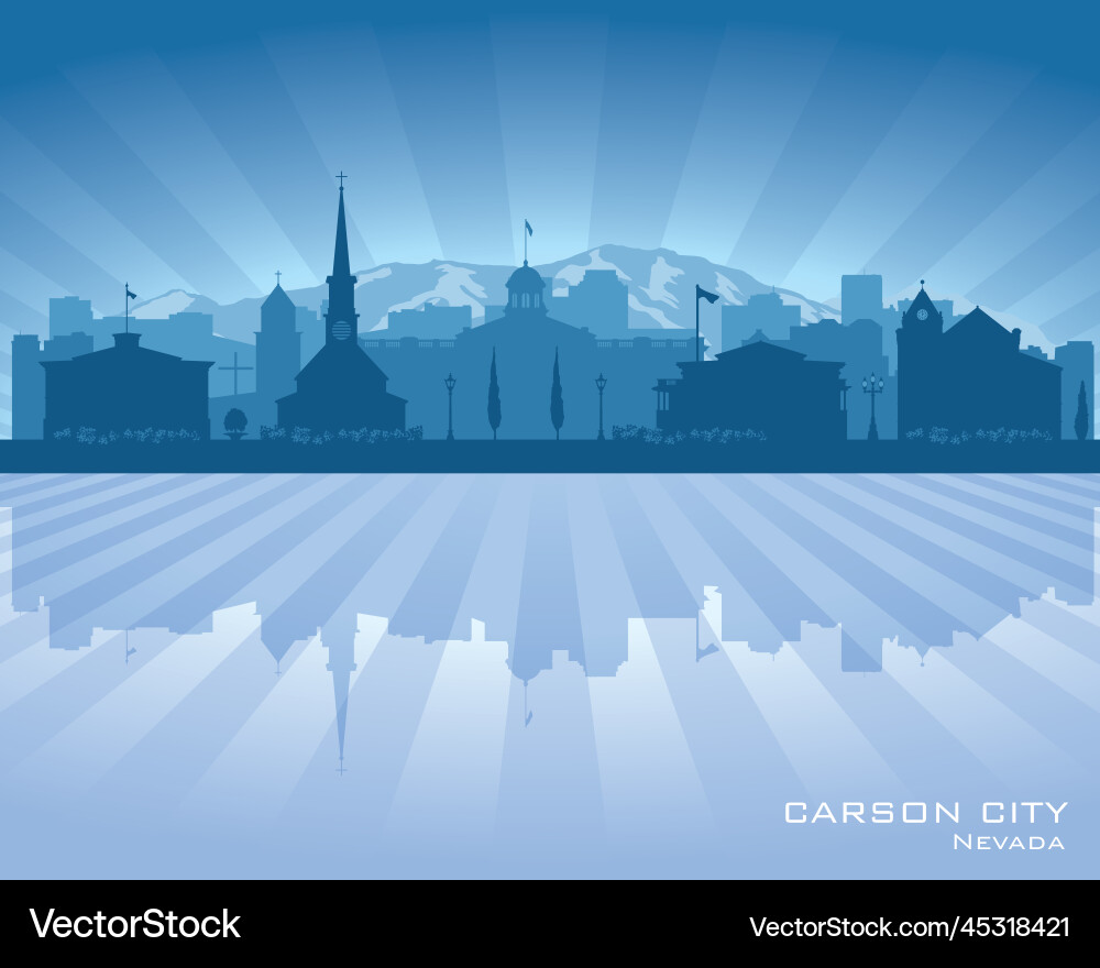 Carson city nevada skyline silhouette Carson city nevada skyline silhouette Vector Image