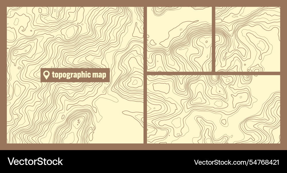 Colorful topographic map sets with contour lines Colorful topographic map sets with contour lines vector image