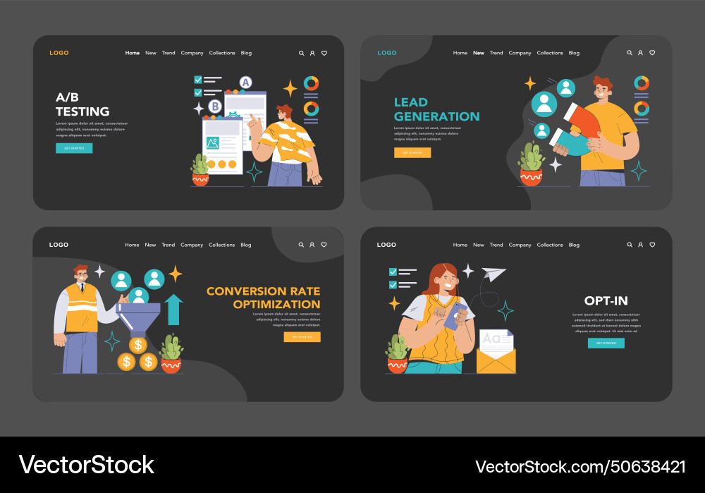 Conversion rate optimization set experts Conversion rate optimization set experts vector image