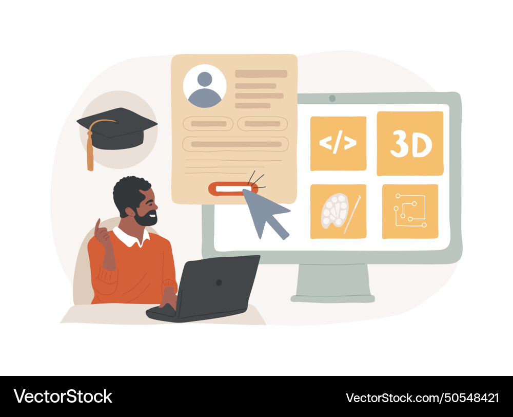 Course enrollment isolated concept Course enrollment isolated concept vector image