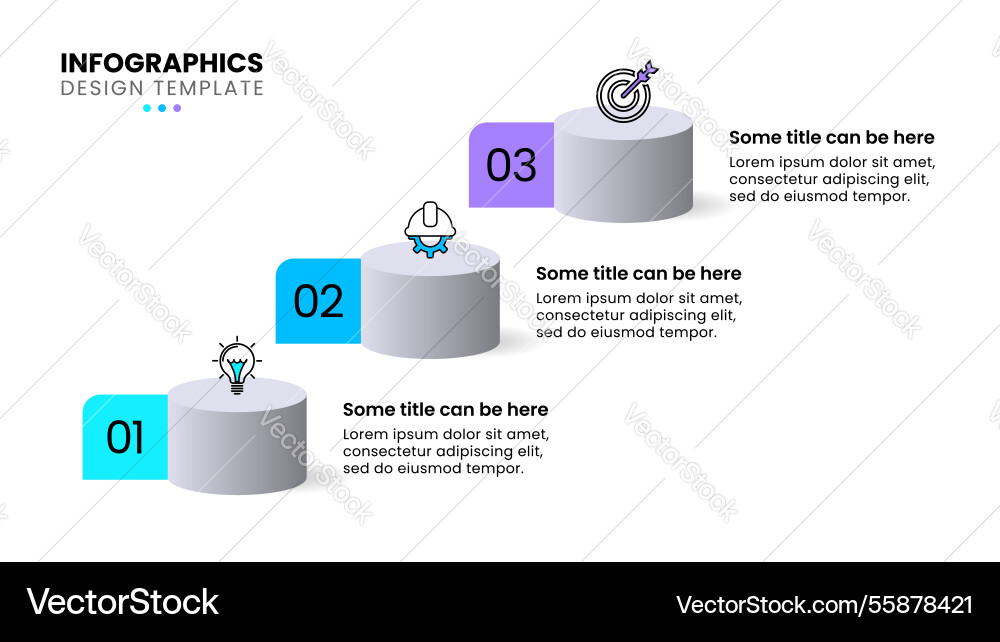 Infographic template 3 columns with icons Infographic template 3 columns with icons Vector Image