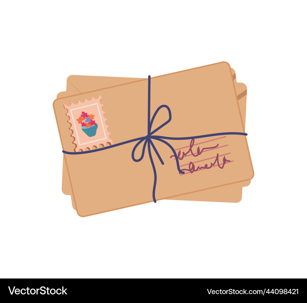 Mail or postal card letters correspondence Mail or postal card letters correspondence vector image