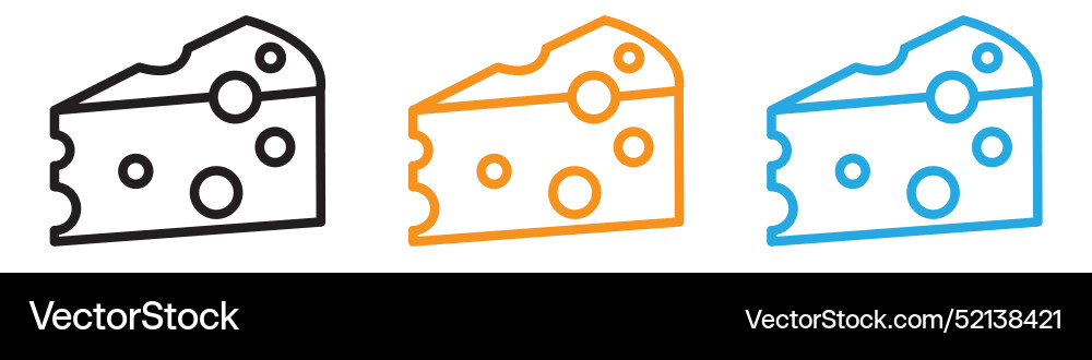 Piece of cheese logo set collection for web app ui Vector Image