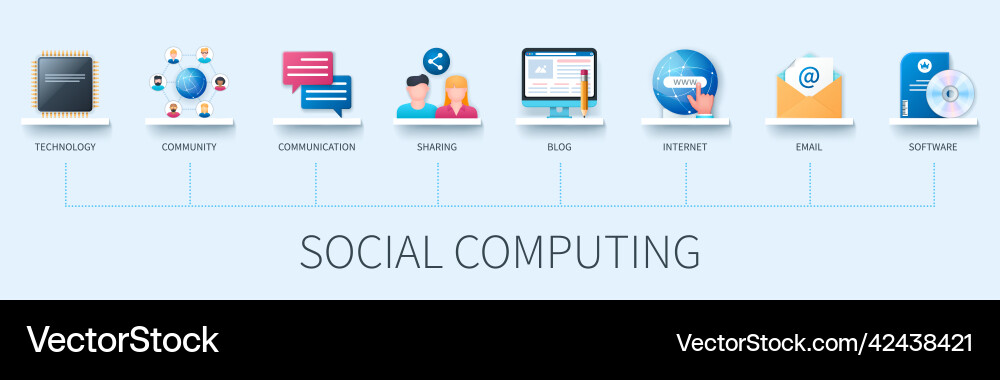 Social computing web infographics in 3d style Social computing web infographics in 3d style vector image