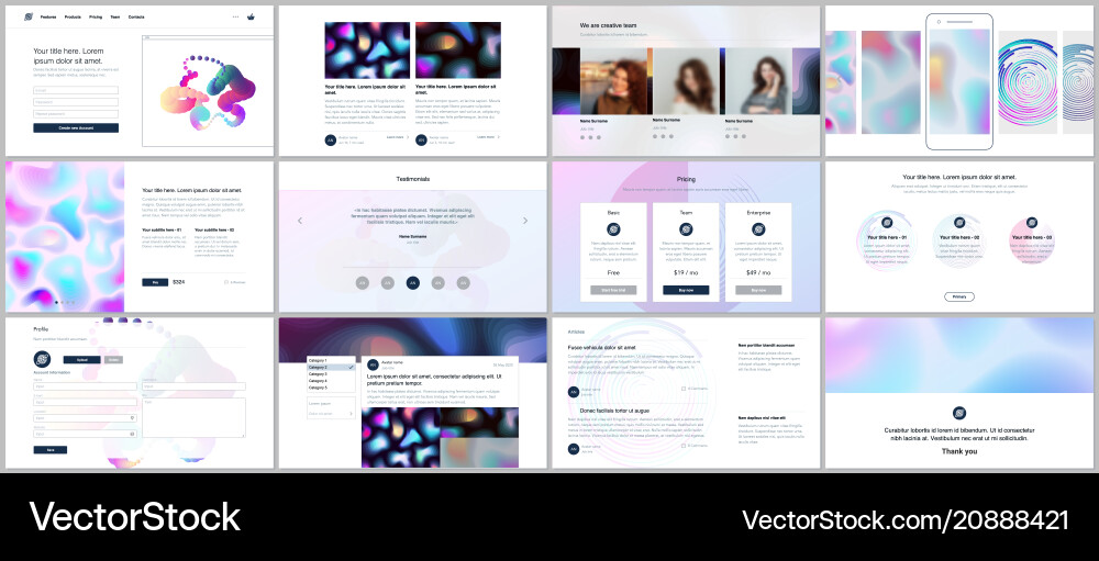 Templates for website design minimal presentation Templates for website design minimal presentation vector image