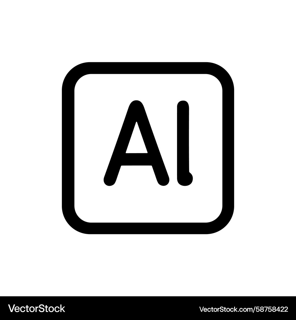 AI Initial Square Icon Vector Image