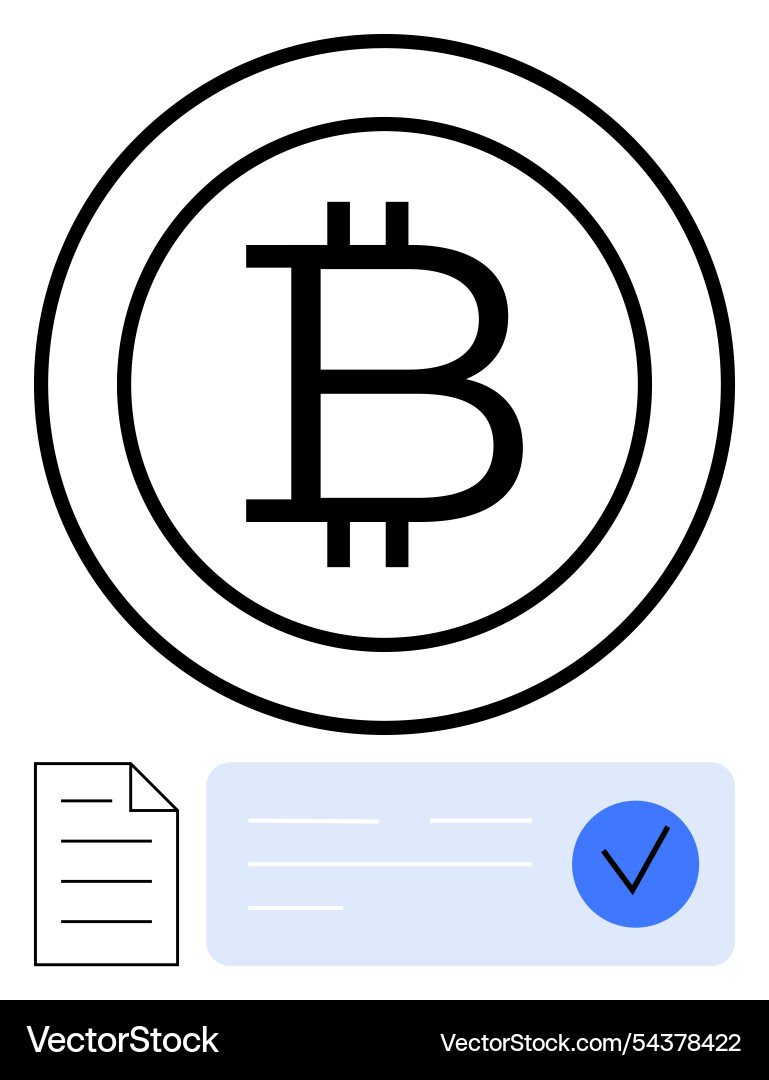 Bitcoin symbol within circular coin document icon Bitcoin symbol within circular coin document icon vector image