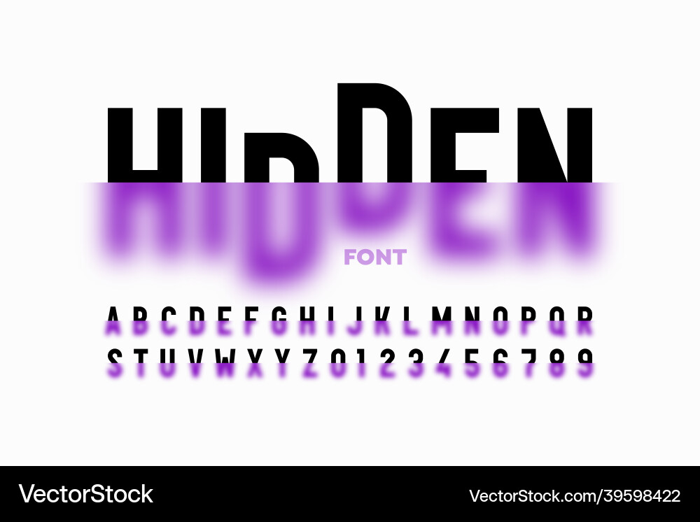 Blurred Font Letter Hidden Alphabet Vector Image