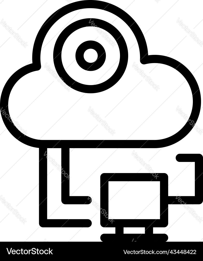Computer data cloud icon outline process Computer data cloud icon outline process vector image