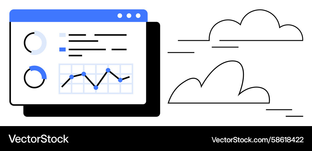Datenanalyse Dashboard mit Diagrammen und Diagrammen Vektorbild