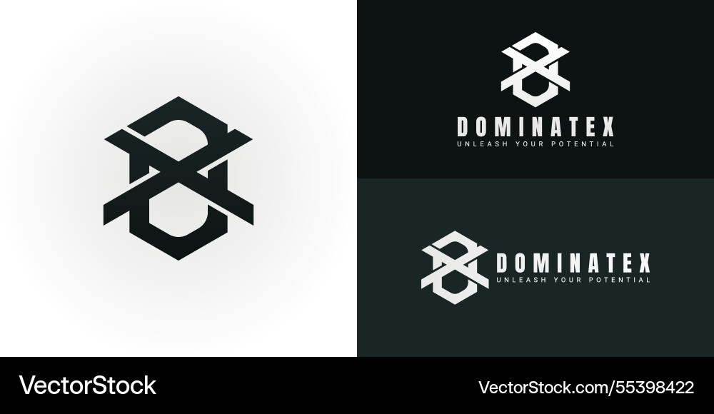 Dynamic logo design features the initials dx Vector Image