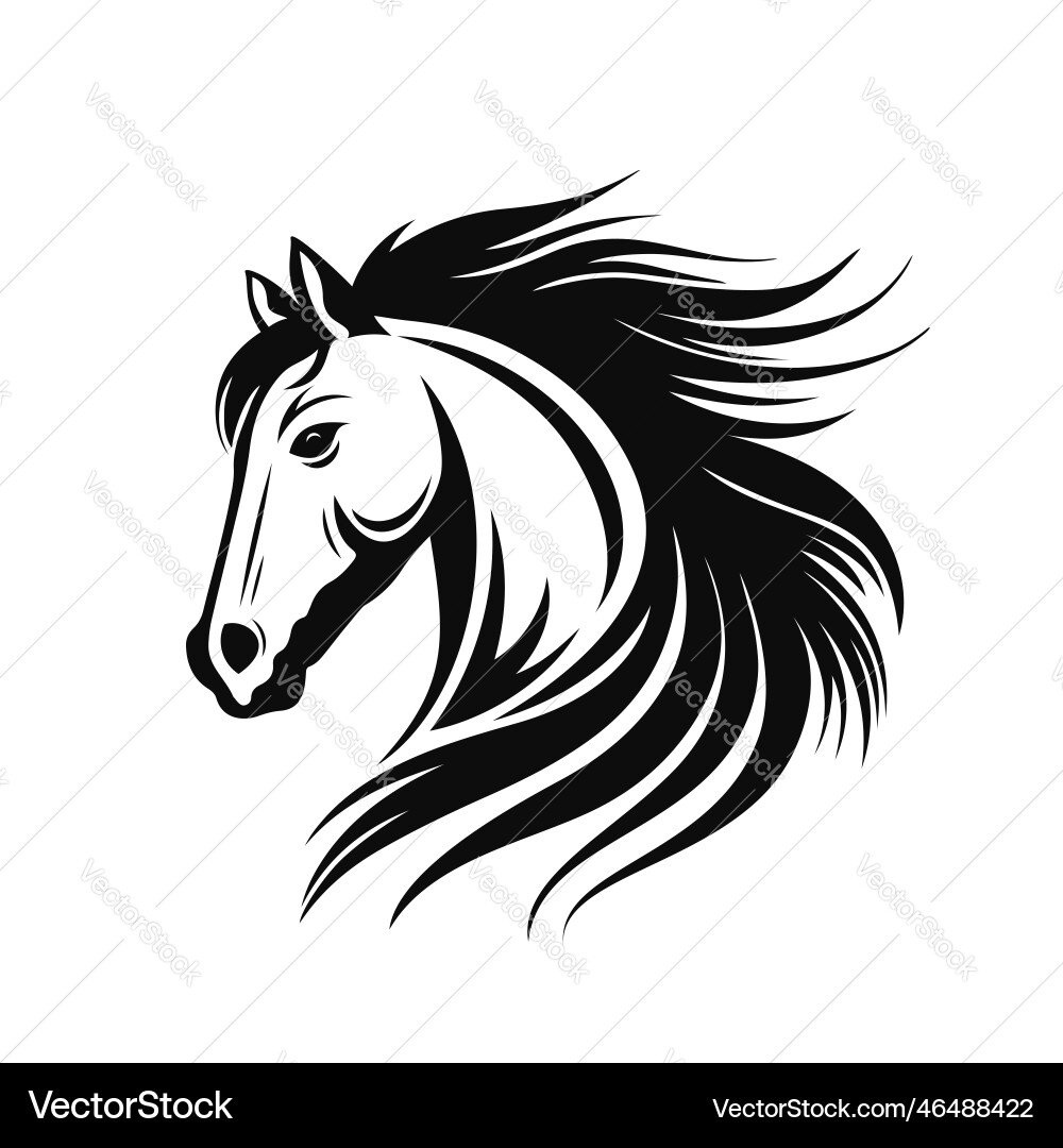 Elegant Horse Head Emblem Vector Image