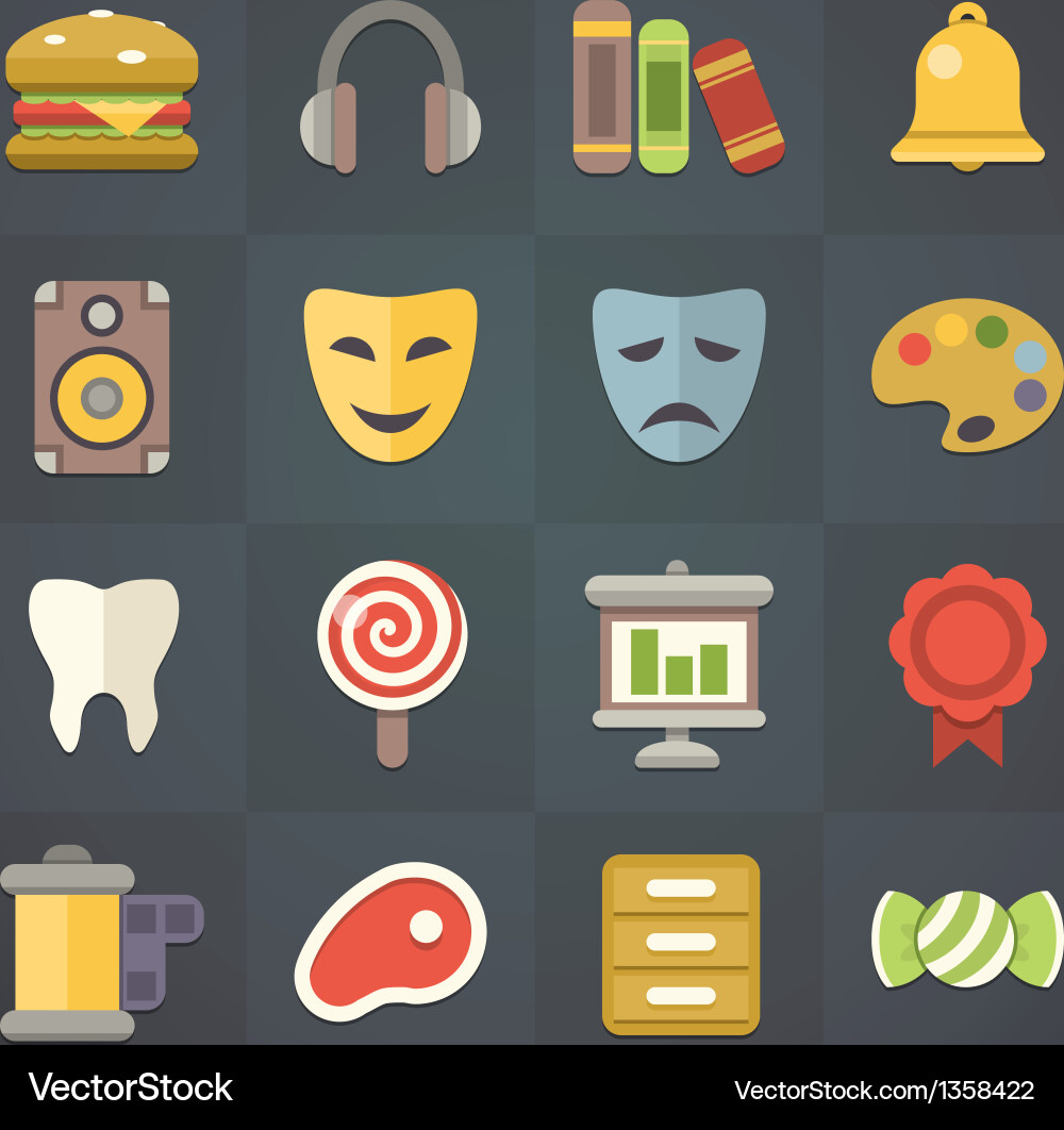 Flat Icon Set - Application & Digital vector image
