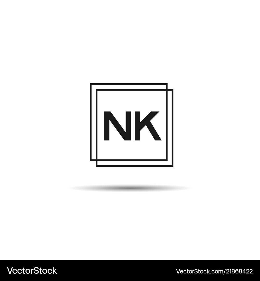 Initial letter nk logo template design vector image