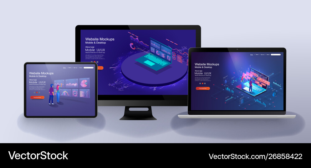 Modern Mobile App Analytics Dashboard Vector Image