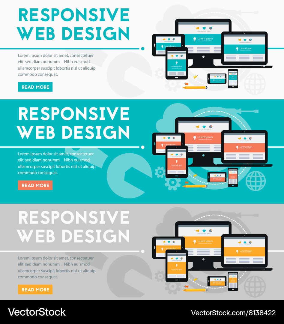 Responsive Web Design Technology Banner Vector Image