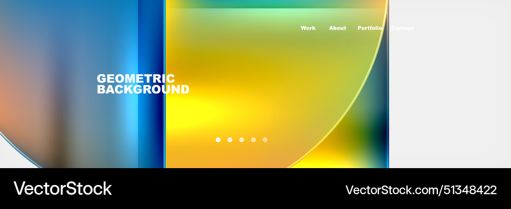 Round triangles and squares web site page template Vector Image